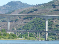 
The partly-built Regua to Lamego branch, Douro river bridge at Regua, April 2012